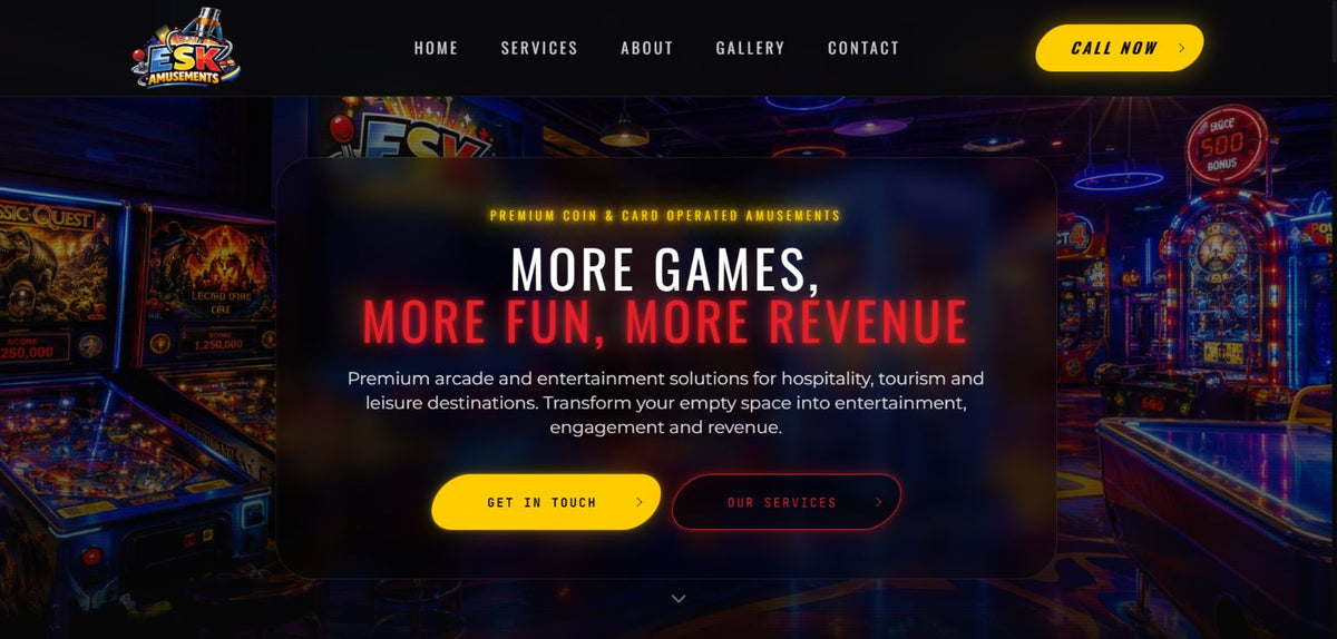 ESK Amusements website designed and developed by Lost Paradise Creative Studios