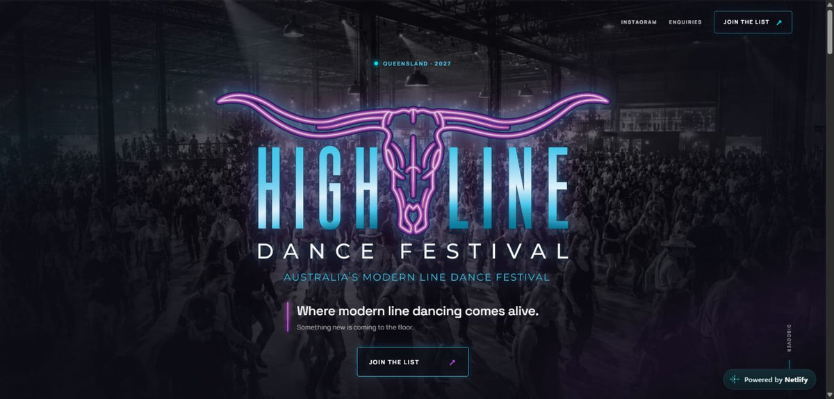 Highline Dance Festival website designed and developed by Lost Paradise Creative Studios